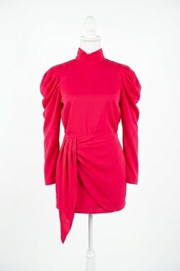 NEW SINCERELY OURS puff long sleeve top in fuschia